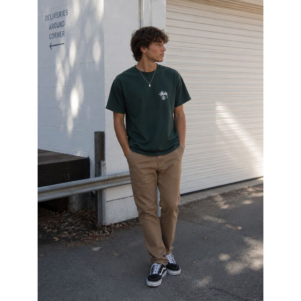 Mutual Weave Tan Straight Leg Chino Pants Casual Workwear Men's